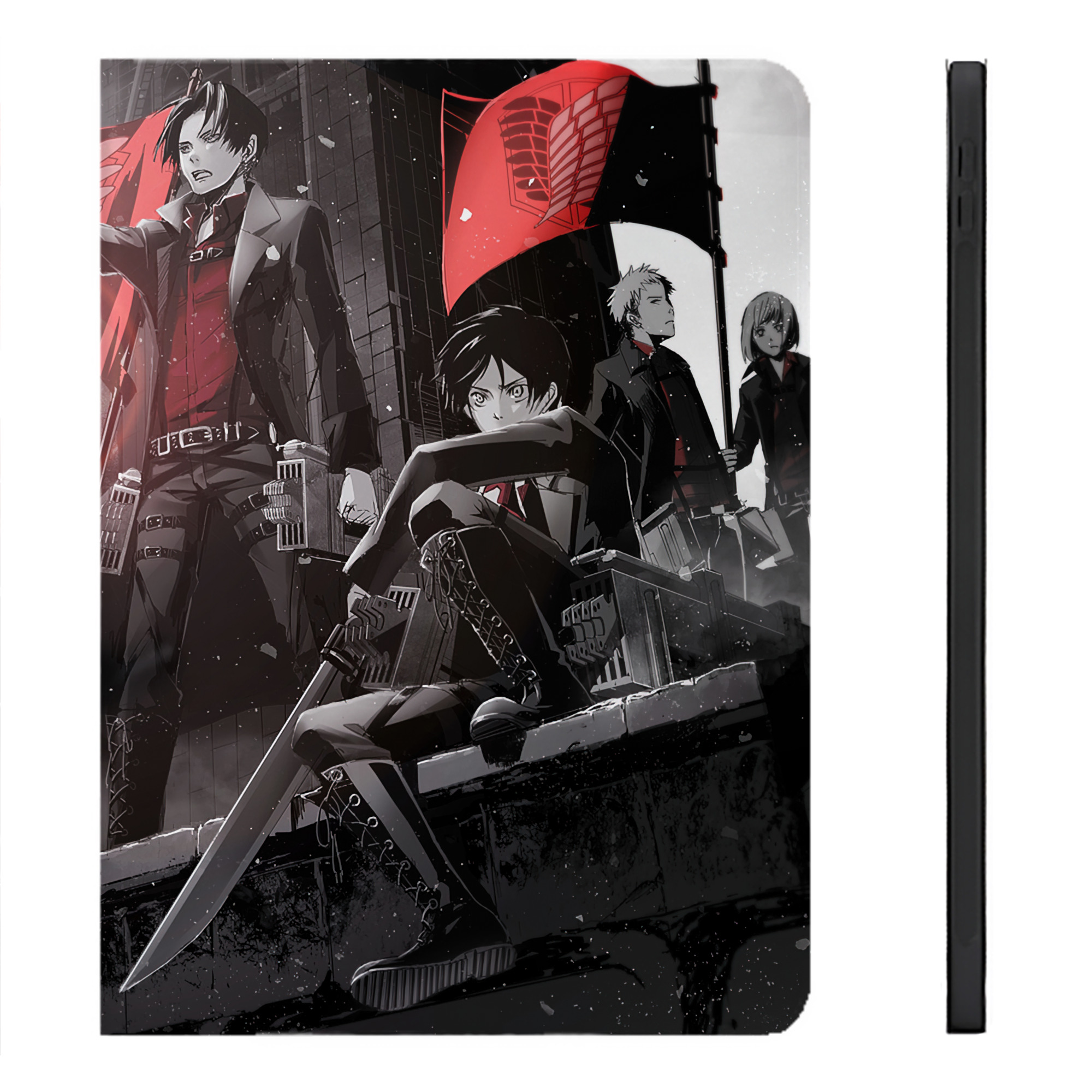 （画像用） 進撃の巨人 Attack on Titan IPadケース ペンホルダー付き ブックスタイルデザイン